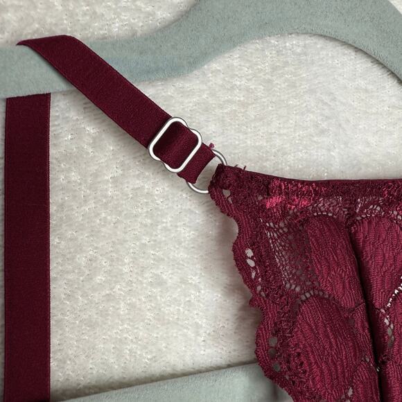 Aerie Happy Lace Floral Racerback Underwire Bralette Red Size 34A Intimates Bra - Picture 4 of 11